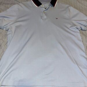 Tommy Hilfiger Sky Blue Polo with Navy Collar